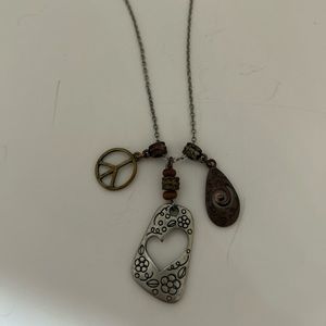 Lia Sophia Silver Tone Day Dream Pendant & Charms Necklace